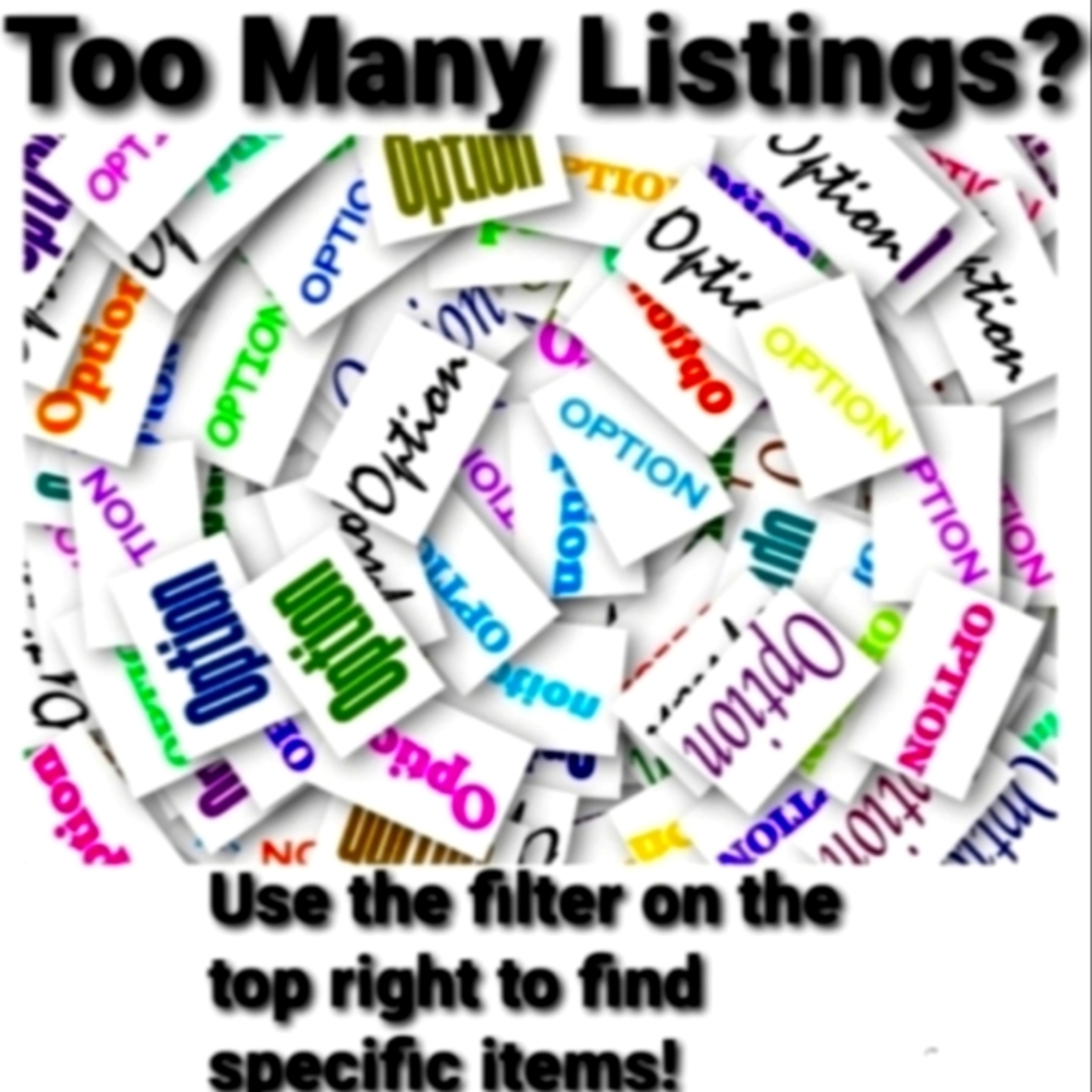 Use the filter button on the top right to find specific items!